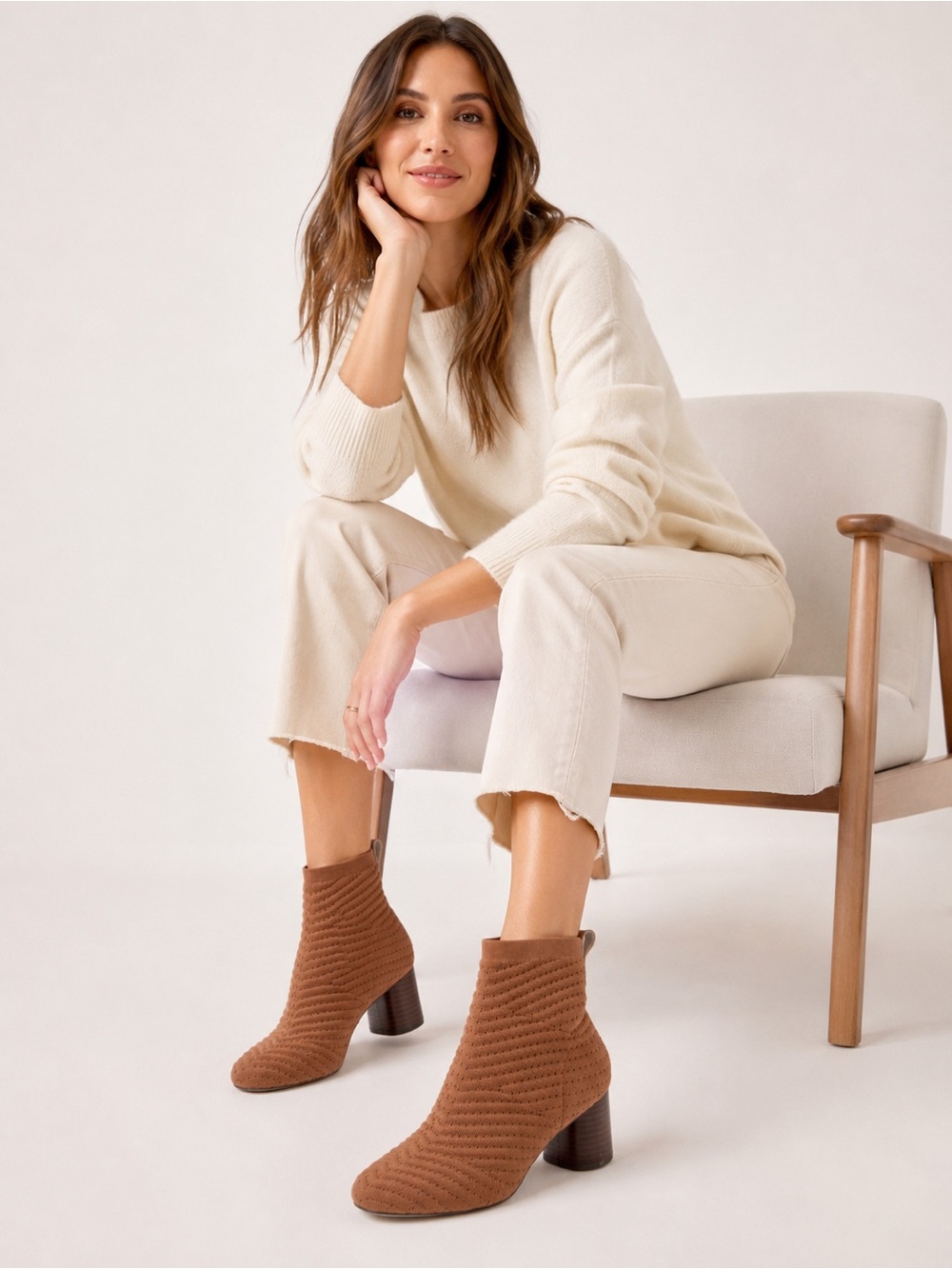 SANCTUARY Sa-Rhythm Stacked Heel Sock/Knit Booties. Size 6.5